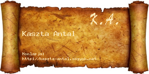 Kaszta Antal névjegykártya